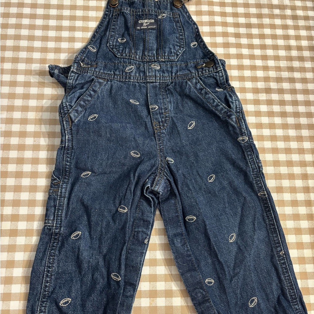 OshKosh B'gosh Blue Denim Overalls with Pattern